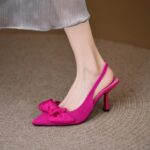 French high-heeled bow sandals fairy shoes - Image 7