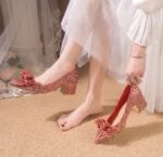 Square buckle one-strap high heels - Image 3