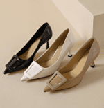 Square buckle stiletto heels for women