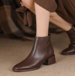 Chelsea short boots women's thick heels