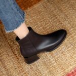 Chelsea short boots women's thick heels - Image 4