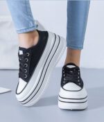 Women canvas shoes thick-soled