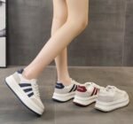 Genuine leather sports casual thick-sole shoe