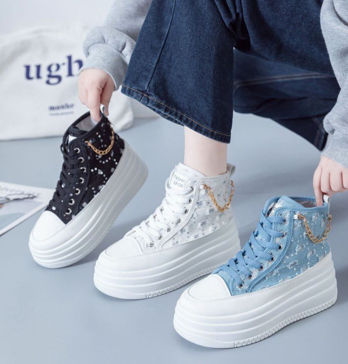 CityWalkBD (3) New metal chain high-top shoes - Image 1