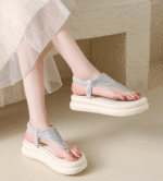 Rhinestone flat toe sandals for women - Image 3