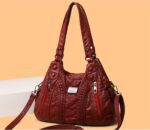 Korean style washed leather bag - Image 5