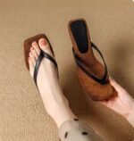 Retro Flip-Flops For Women Lazy Style Sandals. - Image 4