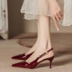 Women's High Heeled Sandals With Metallic Stiletto Heels - Image 3