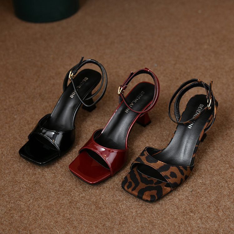 详情-28 French Style Heeled Versatile Open Back Shoes - Image 1