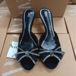 Heeled Fashion Sandals With Rhinestone Bow Decoration - Image 4
