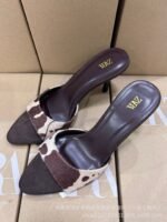 New Pointed Toe Color Block One-Strap Open Toe High Heel - Image 4