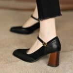 French Retro Style Patchwork Women's Shoes - Image 2