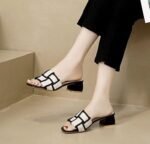 French Style Mid-Heel Slippers For Women - Image 2